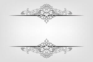 Text separator Baroque decoratice divider book typography ornament design elements vintage dividing shapes Border illustration vector