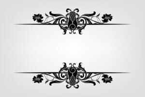Text separator Baroque decoratice divider book typography ornament design elements vintage dividing shapes Border illustration vector