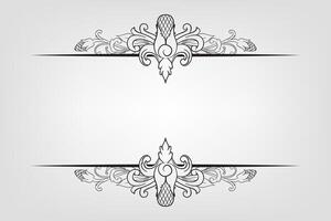 Text separator Baroque decoratice divider book typography ornament design elements vintage dividing shapes Border illustration vector