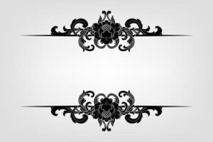 Text separator Baroque decoratice divider book typography ornament design elements vintage dividing shapes Border illustration vector