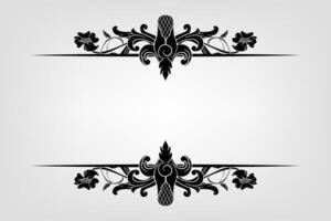 Text separator Baroque decoratice divider book typography ornament design elements vintage dividing shapes Border illustration vector