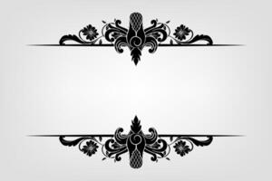 Text separator Baroque decoratice divider book typography ornament design elements vintage dividing shapes Border illustration vector