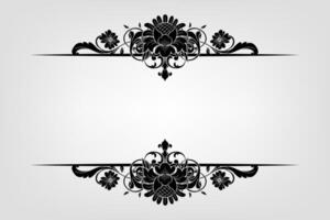 Text separator Baroque decoratice divider book typography ornament design elements vintage dividing shapes Border illustration vector