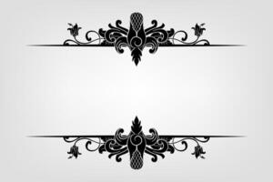 Text separator Baroque decoratice divider book typography ornament design elements vintage dividing shapes Border illustration vector