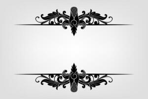 Text separator Baroque decoratice divider book typography ornament design elements vintage dividing shapes Border illustration vector