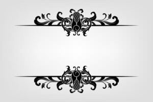 Text separator Baroque decoratice divider book typography ornament design elements vintage dividing shapes Border illustration vector
