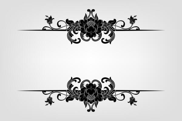 Text separator Baroque decoratice divider book typography ornament design elements vintage dividing shapes Border illustration