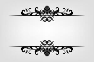 Text separator Baroque decoratice divider book typography ornament design elements vintage dividing shapes Border illustration vector