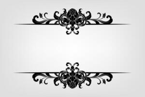 Text separator Baroque decoratice divider book typography ornament design elements vintage dividing shapes Border illustration vector