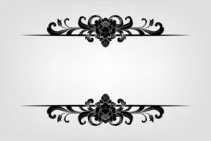 Text separator Baroque decoratice divider book typography ornament design elements vintage dividing shapes Border illustration vector