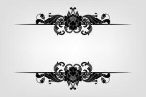 Text separator Baroque decoratice divider book typography ornament design elements vintage dividing shapes Border illustration vector