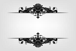 Text separator Baroque decoratice divider book typography ornament design elements vintage dividing shapes Border illustration vector
