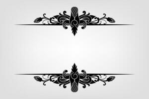 Text separator Baroque decoratice divider book typography ornament design elements vintage dividing shapes Border illustration vector