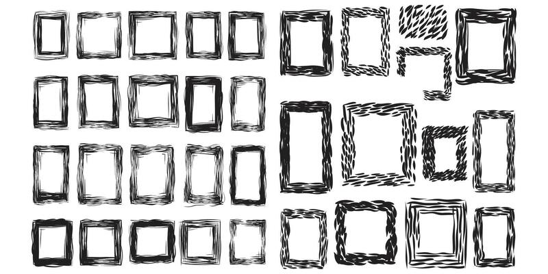 Doodle frame or badge in Doodle or cartoon style