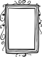 Doodle frame or badge in Doodle or cartoon style vector