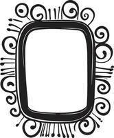 Doodle frame or badge in Doodle or cartoon style vector