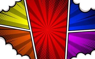 Blank colorful comic abstract background template vector