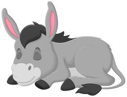 Cute Donkey Cartoon Sleeping Vector Illustration. Animal Nature Icon Concept Isolated Premium Vector