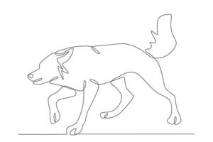 A male wolf chasing prey vector