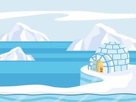 Arctic  North pole antarctica Scene vector