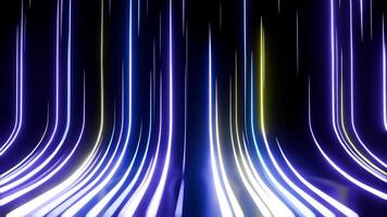 3d animation. Abstract background with ascending colorful neon lines, glowing trails video