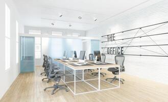 moderno oficina interior 3d foto