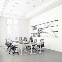 Modern office interior with white walls, photo