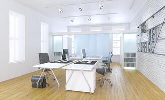 Modern office interior 3d photo