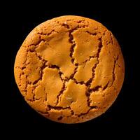 AI generated A Gingersnap cookie, embodying the essence of warmth and spice, features a perfect blend of molasses, ginger, and cinnamon, delivering a satisfyingly crunchy exterior and a chewy center photo