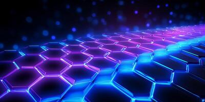 AI generated Futuristic Hexagon Cosmos Abstract Background photo