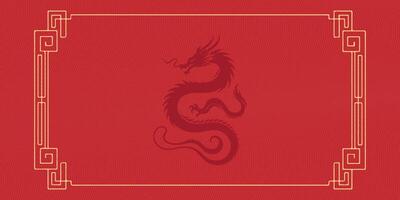 2024 Chinese new year, year of the dragon banner template design with dragons vector