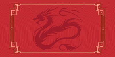 2024 Chinese new year, year of the dragon banner template design with dragons vector