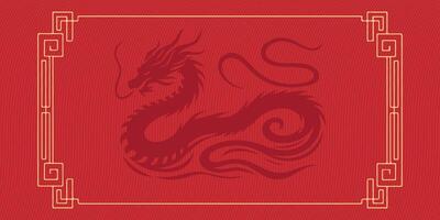 2024 Chinese new year, year of the dragon banner template design with dragons vector