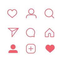 Set of popular icons isolated on white background. Social media symbol modern, simple, vector, icon for website design, mobile app, ui. Vector Illustration