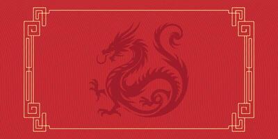 2024 Chinese new year, year of the dragon banner template design with dragons vector