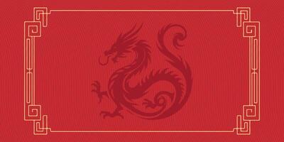 2024 Chinese new year, year of the dragon banner template design with dragons vector