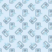 Finger touch Smartphone with Artificial Intelligence vector AI phone colored Seamless Pattern