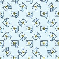 Mouse Click on Smartphone with AI vector Artificial Intelligence colored Seamless Pattern