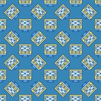 Computer Display with AI Smartphone vector Artificial Intelligence colored Seamless Pattern