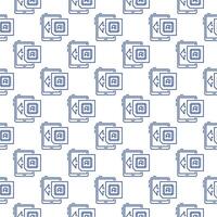 Tablet with Artificial Intelligence vector AI Seamless Pattern in outline style