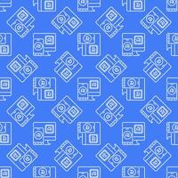 AI in Smartphone and Computer vector Artificial Intelligence Phone linear blue Seamless Pattern