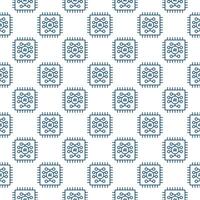 AI Computer Chip vector Artificial Intelligence Tech thin line seamless pattern