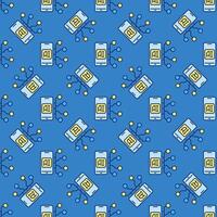 Artificial Intelligence Smart Phone Gadget vector AI Smartphone colored Seamless Pattern