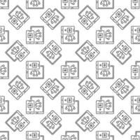 AI Smartphone with Tablet vector Artificial Intelligence outline Seamless Pattern