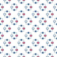 AI Computers connected with Arrows vector Artificial Intelligence colored seamless pattern