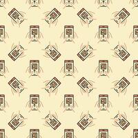 Hands Holding AI Smartphone vector Artificial Intelligence Tech colored Seamless Pattern
