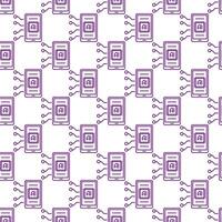 AI Smartphone Device vector Artificial Intelligence outline Seamless Pattern