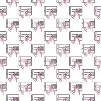 Tablet with AI vector Artificial Intelligence thin line Seamless Pattern