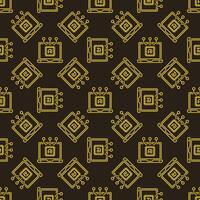 Laptop with AI vector Artificial Intelligence linear seamless pattern