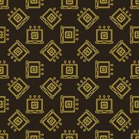 Laptop with AI vector Artificial Intelligence linear seamless pattern